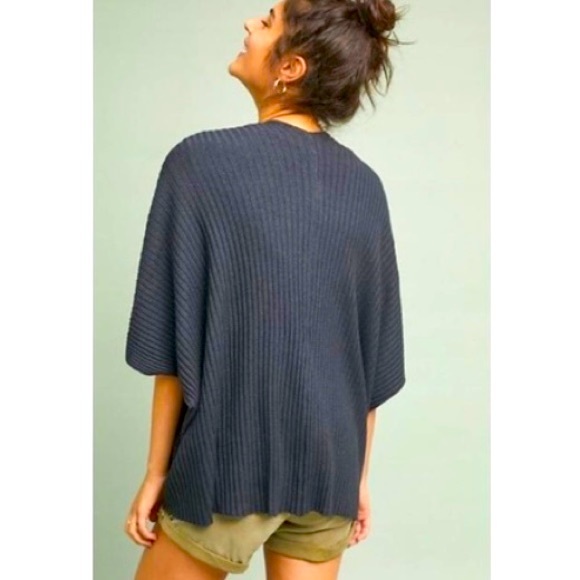 ANTHRO Pure+Good Open Front Sweater Grey - Picture 3 of 8